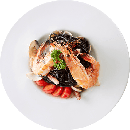 close up gourmet seafood dish