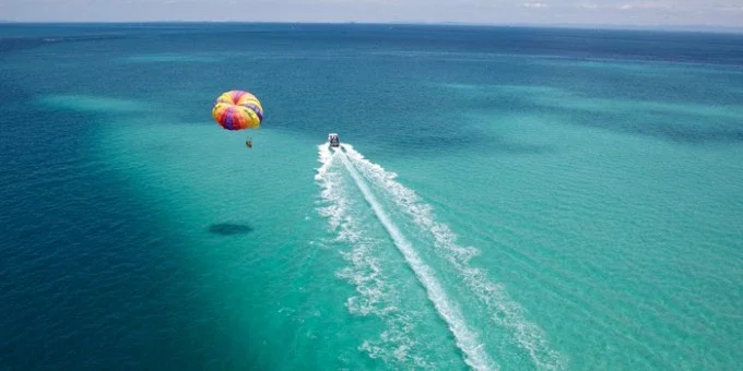 parasailing-over-stocking-island Parasailing Over Stocking Island